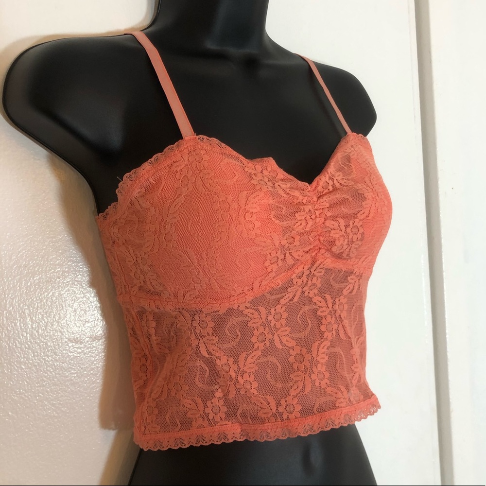 Coral Floral Lace Bralette